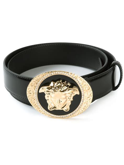 fake versace leather multicolor medusa-buckle belt black men's 32in 80cm|versace belt logo.